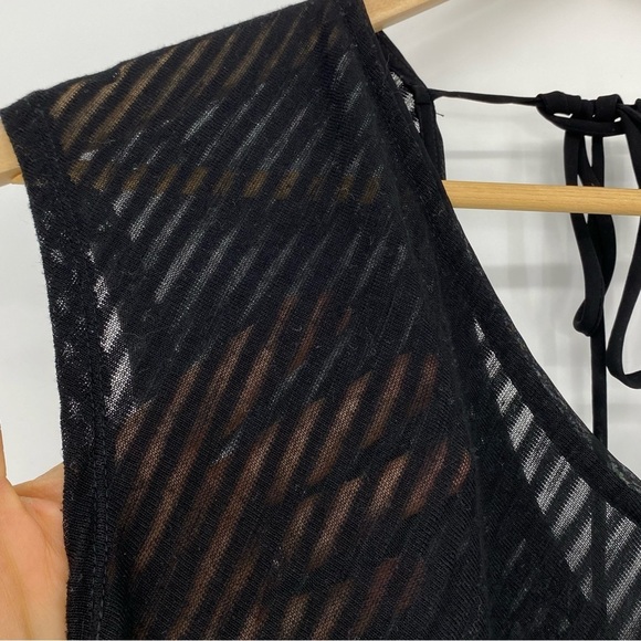 WHBM black v-neck striped sheer lightweight sleeveless top wms sz medium - Picture 5 of 13